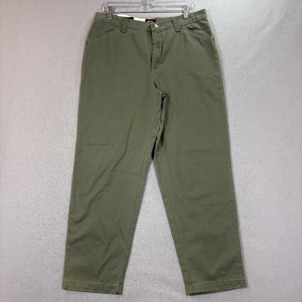 Lee Pant Women 14P Moss‎ Twill Mid Rise Relaxed Fit Straight Leg NWT